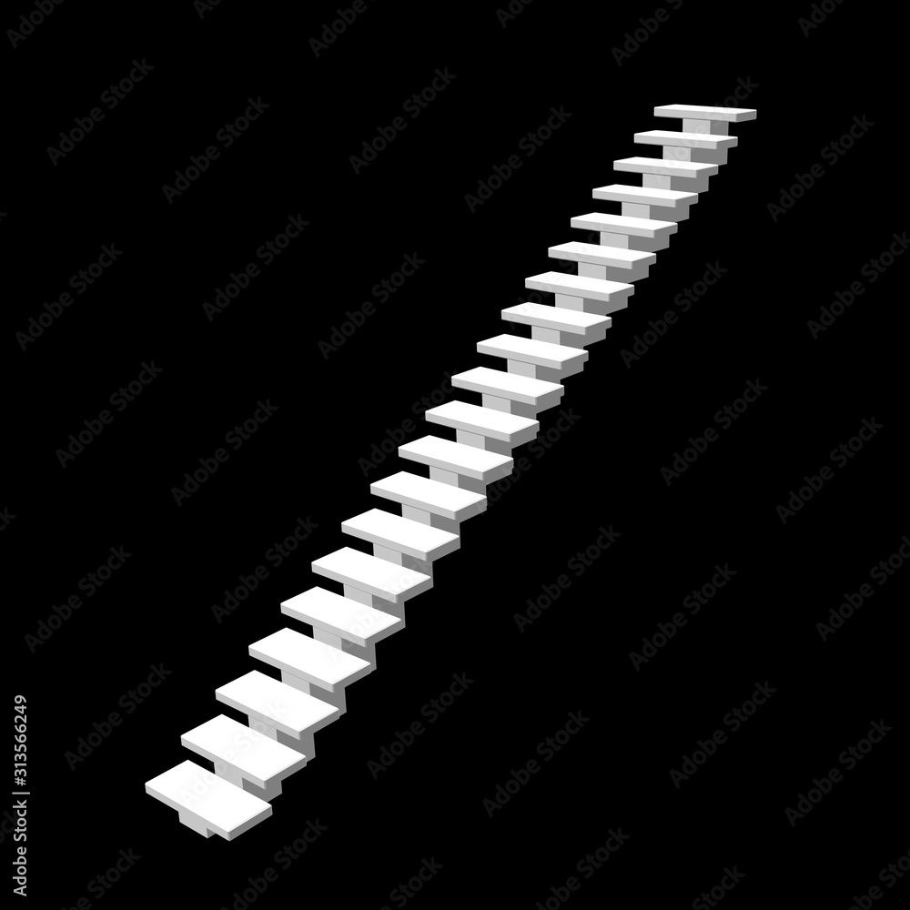 Stairway. Isolated on black background. 3d Vector illustration. Isometric projection. Stairway. Isolated on black background. 3d Vector illustration. Isometric projection.