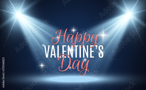 Happy Valentine's Day vector illustration on a beautiful background with beautiful light.