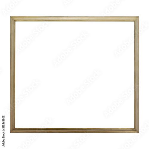 Empty wooden frame isolated on white background