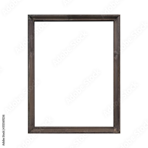 Empty wooden frame isolated on white background