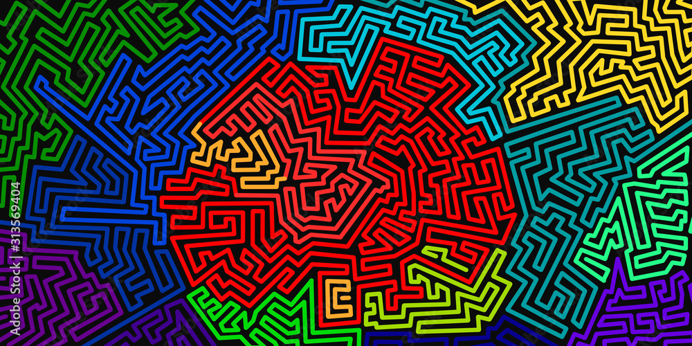 abstract background square lines labyrinth