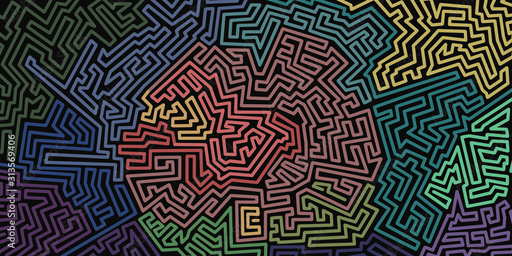 abstract background square lines labyrinth