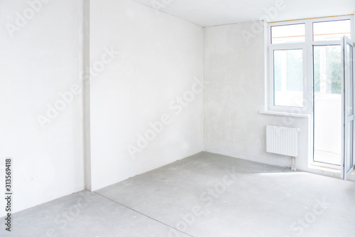 White room with window. Empty interior space