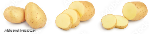 Fotografia Young potato isolated on white background