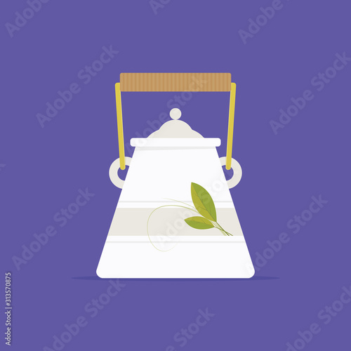 Tea kettle. teapot kitchen culture traditional japan icon vector illustration. Isolated vector illustration concept