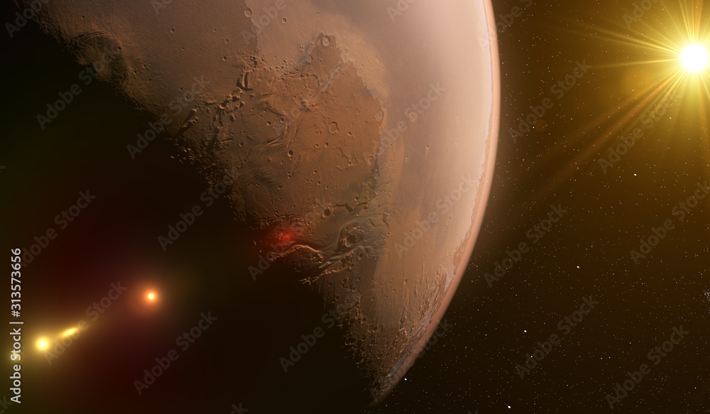 Fototapeta premium 3d rendered illustration from planet mars from space