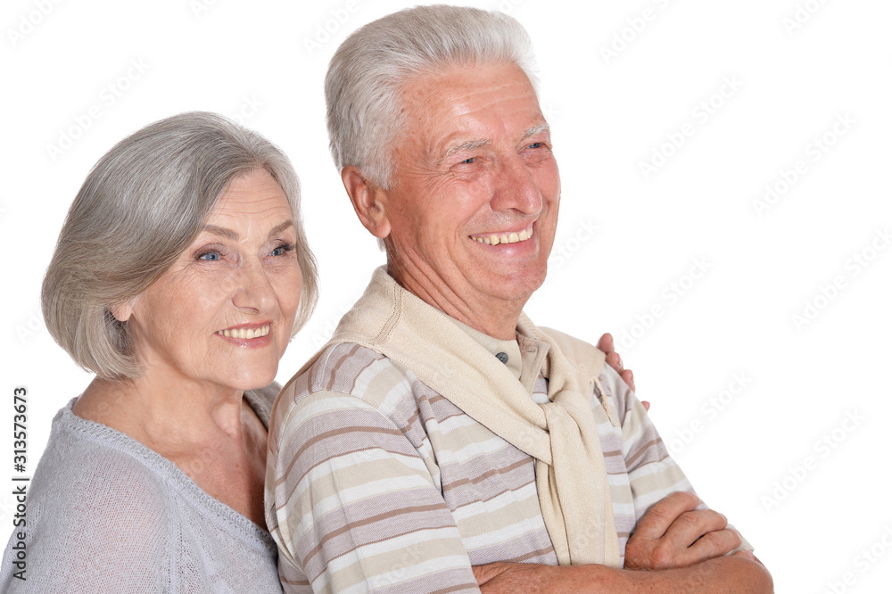 Close up portrait of happy senior couple hugging Close up portrait of happy senior couple hugging