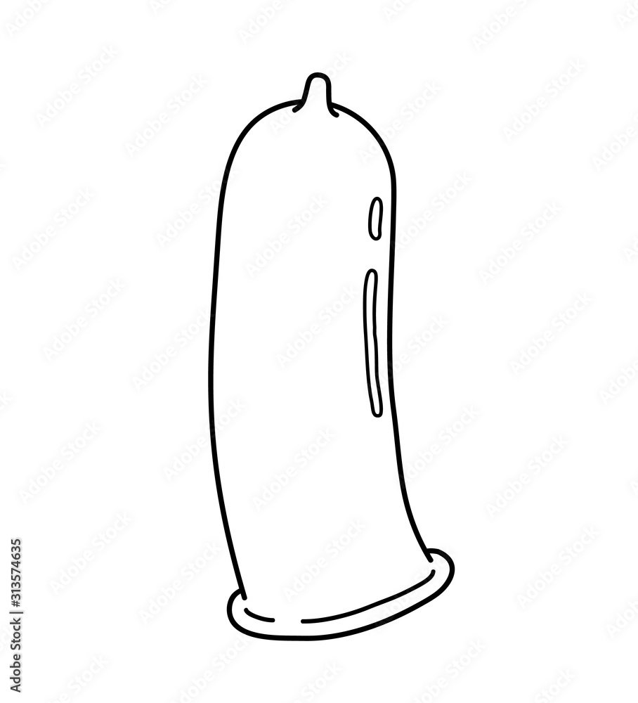 Hand drawn vector doodle illustration of a Condom to prevent sexual  transmitted disease Stock Vector | Adobe Stock