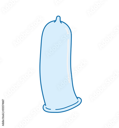 Hand drawn vector illustration of a Condom to prevent sexual transmitted disease