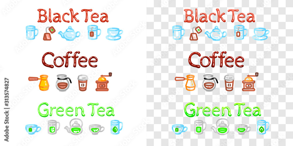 Logo coffee, black and green tea Logo coffee, black and green tea