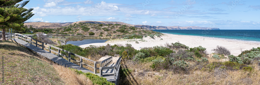 Normanville Boardwalk, popular summer tourist spot, Fleurieu Peninsula, South Australia.