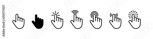 Computer mouse click cursor gray arrow icons set and loading icons. Cursor icon. Vector illustration. Mouse click cursor collection.