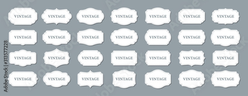 Big set of vintage Ornamental frames. Vintage labels. Sticker. Retro badge elements. Vector illustration.
