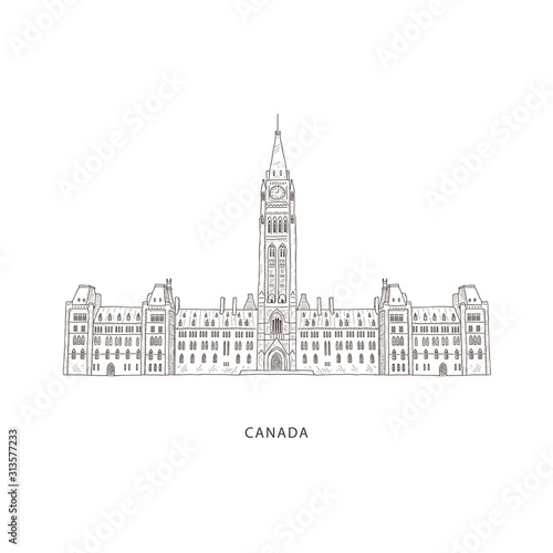 Travel illustration with attraction of Canada.