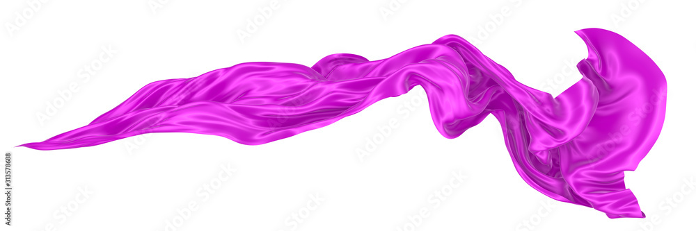 Fototapeta premium Abstract background of magenta wavy silk or satin. 3d rendering image.