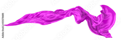 Abstract background of magenta wavy silk or satin. 3d rendering image.