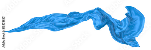 Abstract background of blue wavy silk or satin. 3d rendering image. © Andrey Shtepa