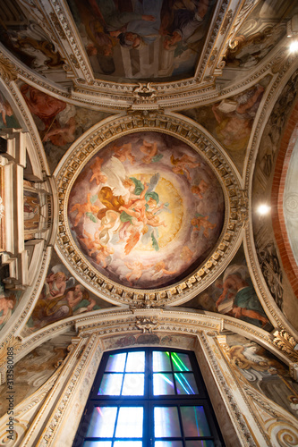 Interior of the Basilica di Sant' Eustorgio in Milan.