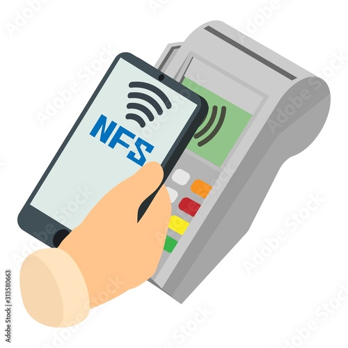 Nfc payment icon. Isometric of nfc payment vector icon for web design isolated on white background