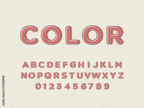 Stylish trendy logotype Retro Bar. 3D colorful Font