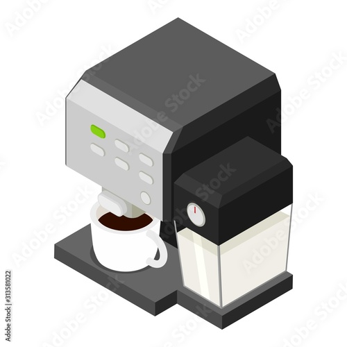 Office coffee machine icon. Isometric of office coffee machine vector icon for web design isolated on white background