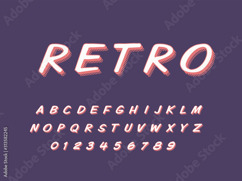 Stylish trendy logotype Retro Bar. 3D colorful Font
