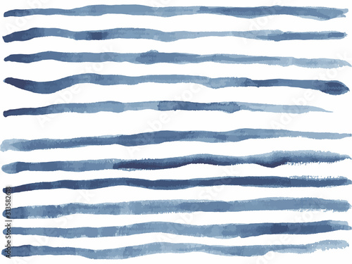 Abstract vector striped horizontal background in indigo blue
