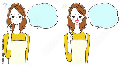 エプロンの女性　疑問　解決