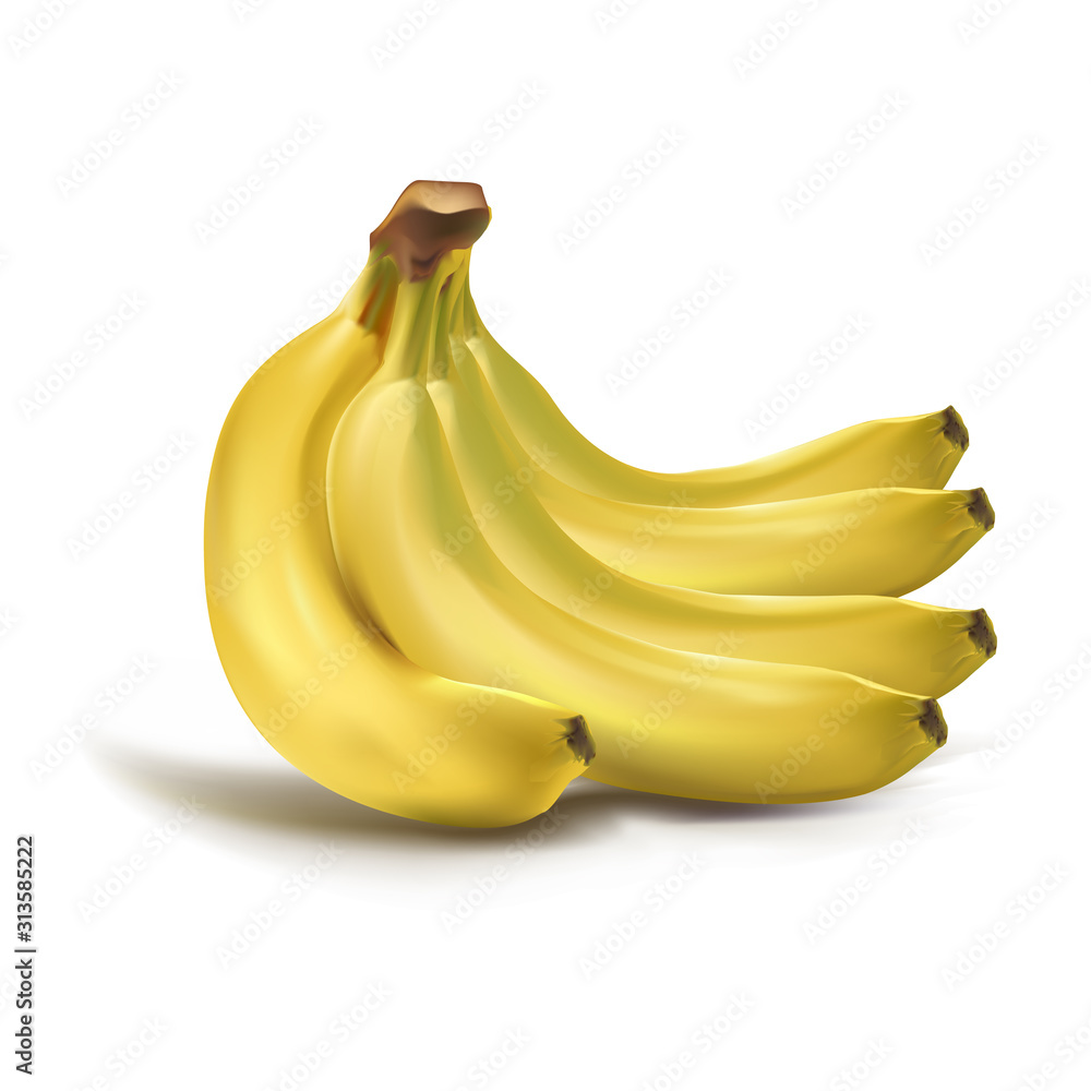 Composite Vector with whole and cutted fruits banana, and apple isolated on a white background