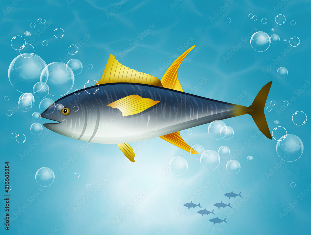 Naklejka premium illustration of tuna