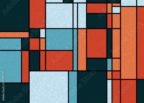 Tableau sur toile Piet Mondrian Style Computational Generative Art background illustration