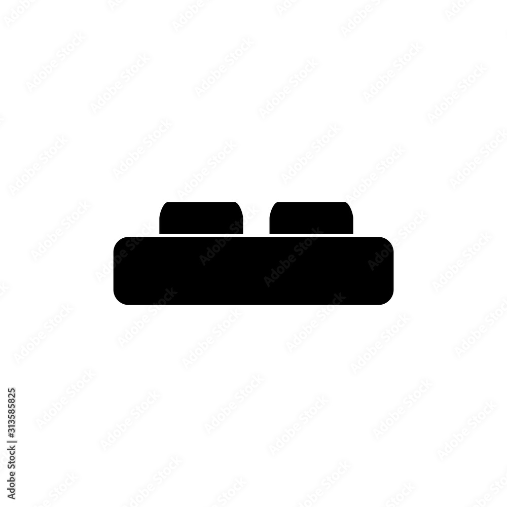 Bed icon. Home and hotel furniture symbol. Logo design element Bed icon. Home and hotel furniture symbol. Logo design element