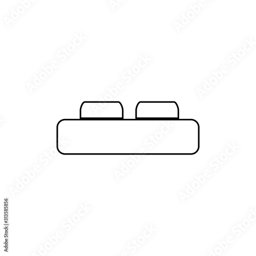 Bed icon. Home and hotel furniture symbol. Logo design element © Eli