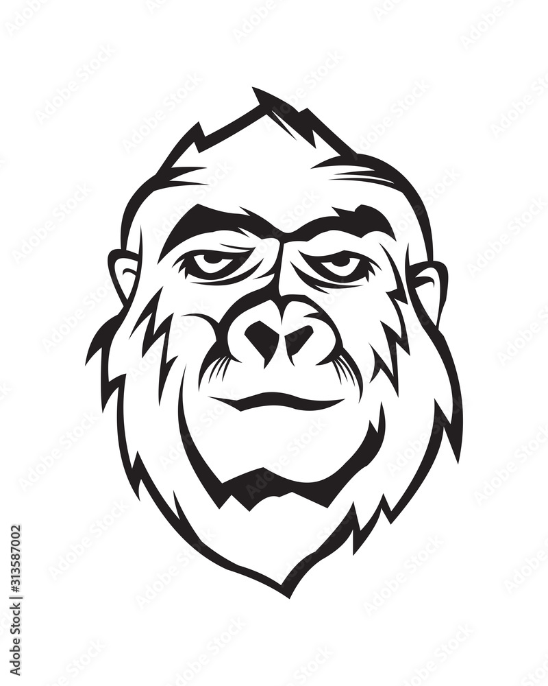 Gorilla Face Vector Gorilla Face Vector