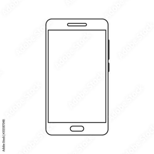 Smartphone icon in thin line style. Vector icon.