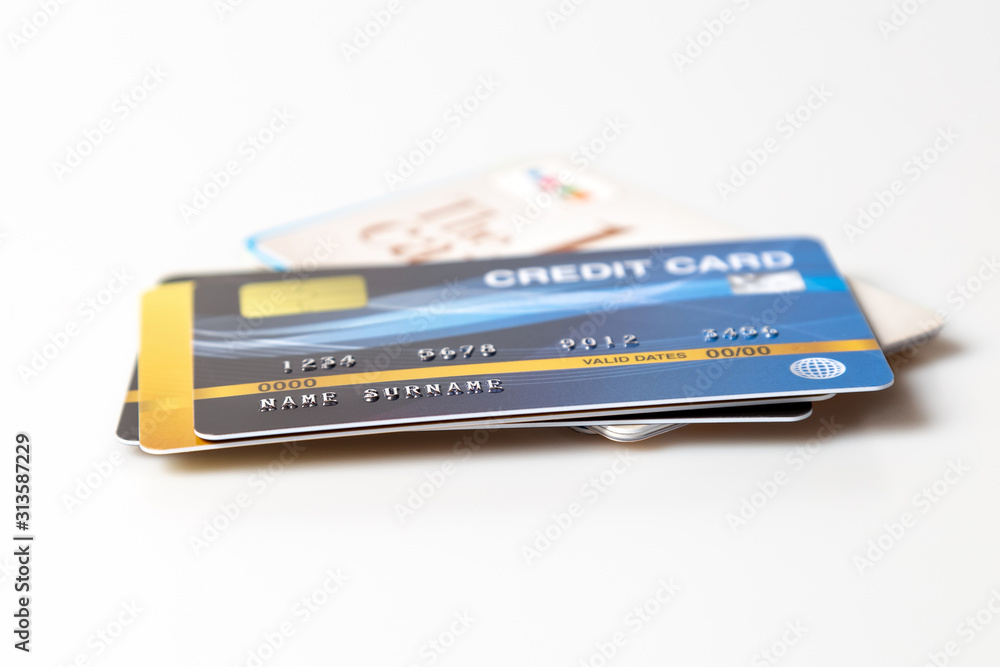 credit cards mockup on white background. credit cards mockup on white background.