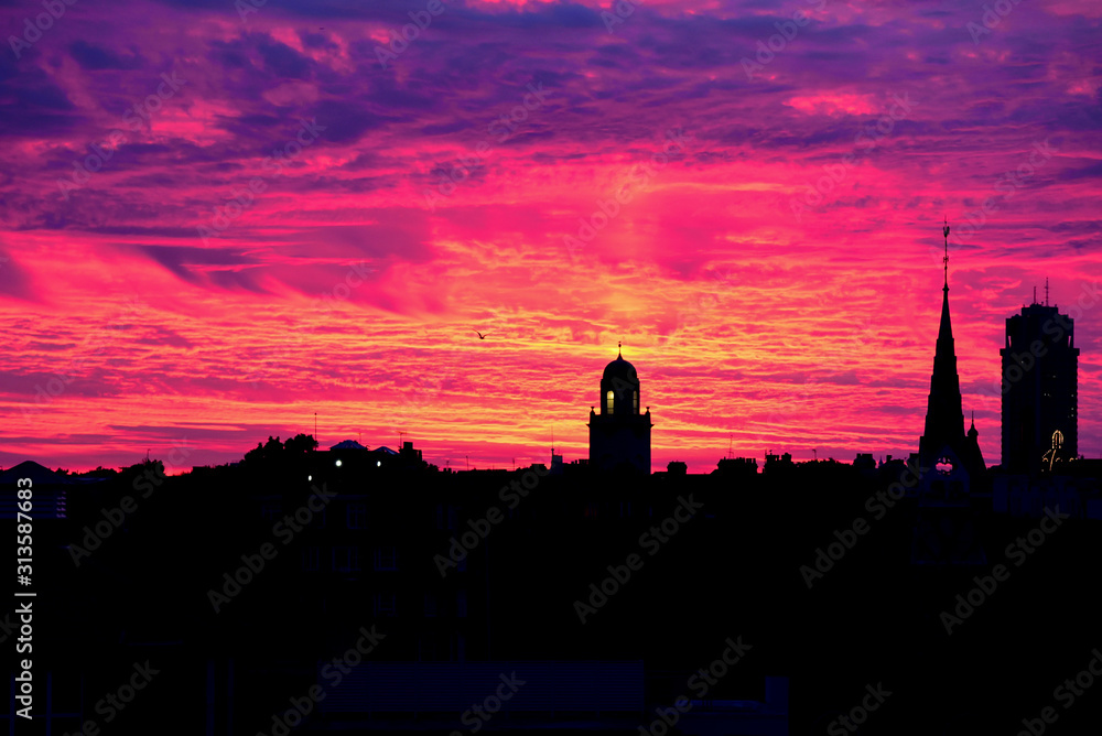 Purple sunset London