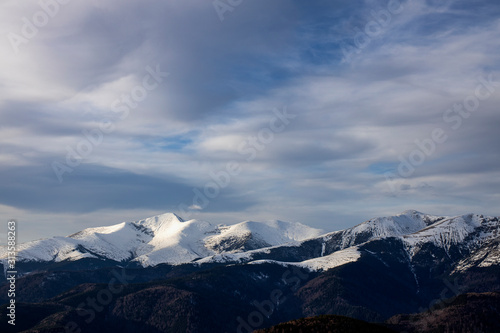 Beautiful winter landscape in the mountains in the Carpathian Mountains Romania © czamfir