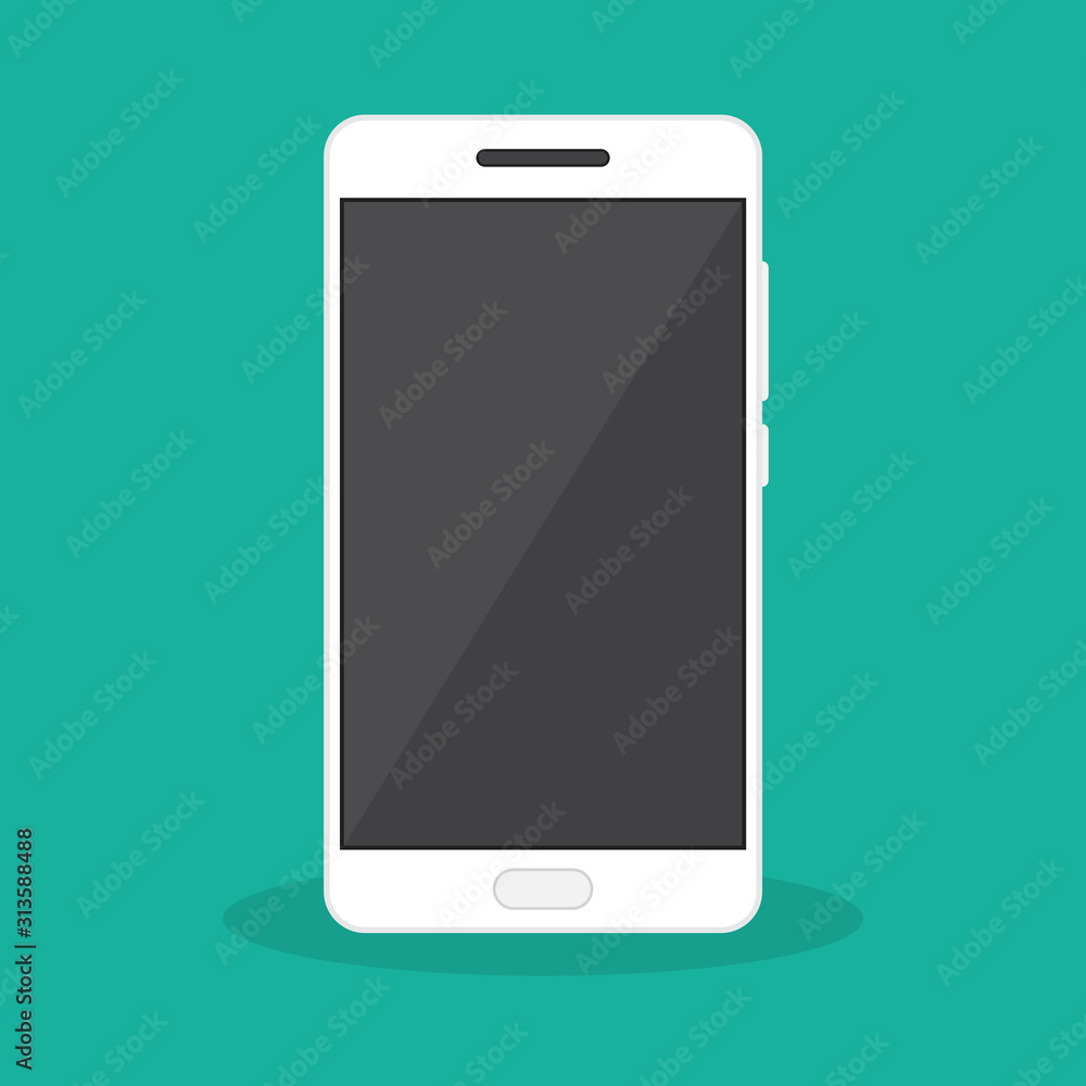Cute Smartphone with blank black screen - vector. Cute Smartphone with blank black screen - vector.