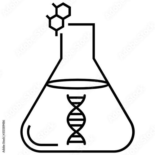 Bio based polymer chemsitry vector icon design
