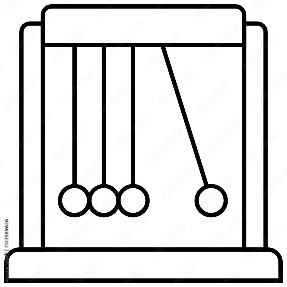 Newtons Cradle Vector Icon Design Concept Newtons Cradle Vector Icon Design Concept
