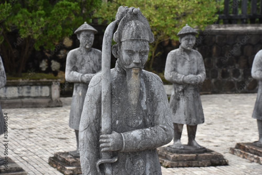 Soldier with Sword Statue, Foreground, Tomb of Khai Dinh, Vietnam