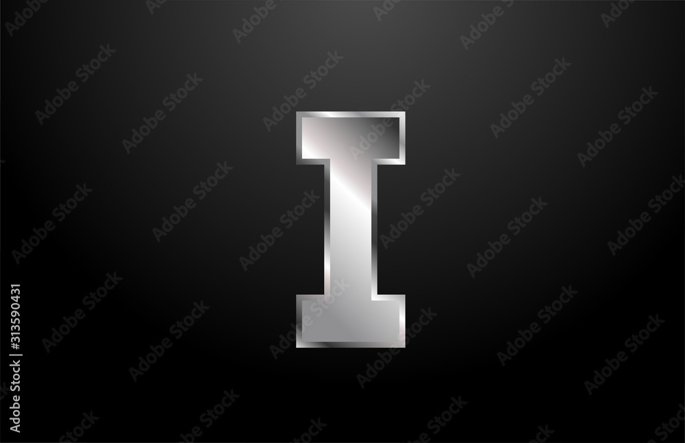 silver metal alphabet letter I logo icon design template silver metal alphabet letter I logo icon design template