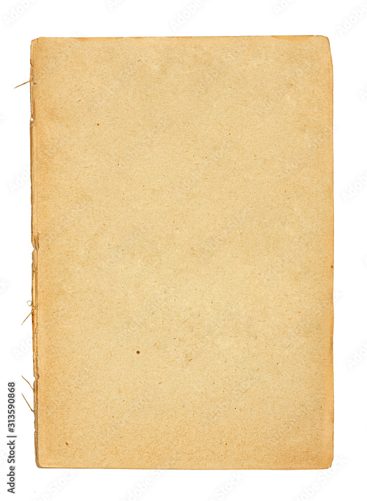 Blank old yellow sheet of paper isolated