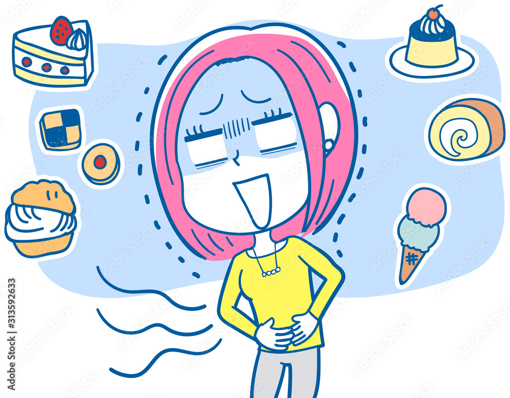 イラスト素材 甘いものが食べたい若い女性 Stock Vektorgrafik Adobe Stock イラスト素材 甘いものが食べたい若い女性 Stock Vektorgrafik Adobe Stock