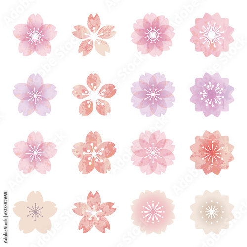 桜の花 ワンポイント 水彩風 © pp7