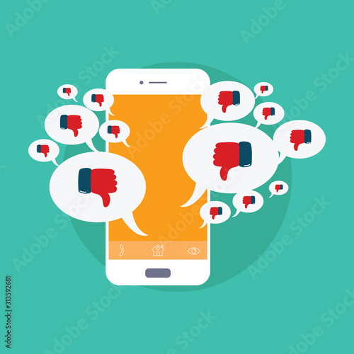 Smartphone with dislike message