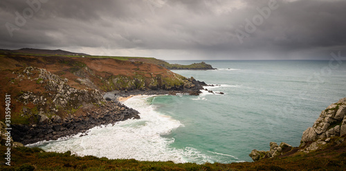 landscape showing view from Coastal path near Zennor, Cornwall