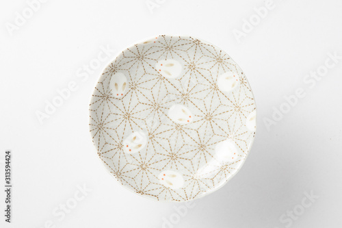 japanese style plate on white background