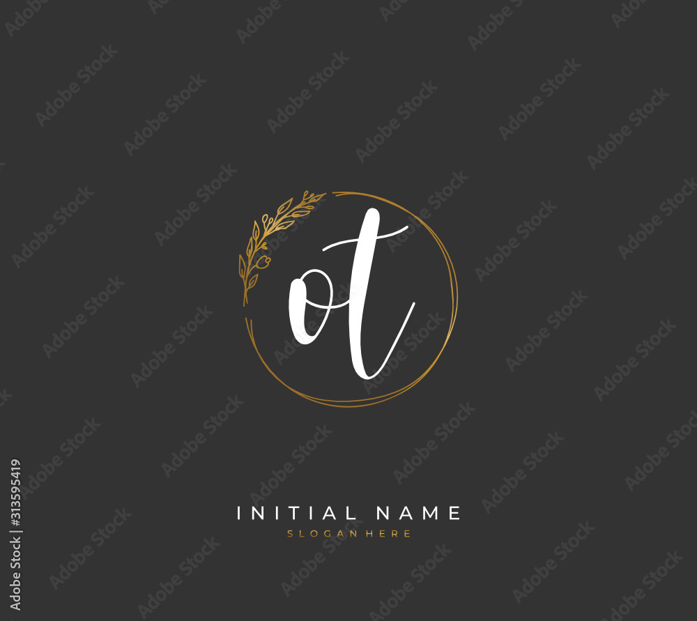 Handwritten initial letter O T OT for identity and logo. Vector logo template with handwriting and signature style. Handwritten initial letter O T OT for identity and logo. Vector logo template with handwriting and signature style.